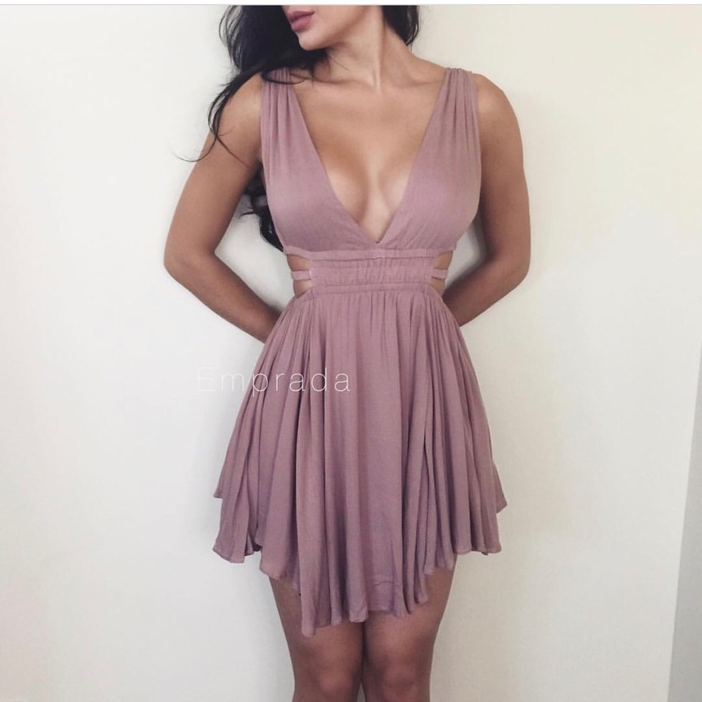 Emprada Carli Almond Deep Flare Dress